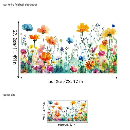 📢📢40% OFF !! ⏰Colorful Floral Bouquet Window Sticker – Vibrant design, easy peel & removable – Perfect for home, cafe & spring decor ✨