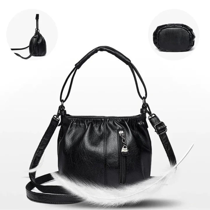 🔥🎁New arrival 50% OFF💥🔥Casual Pleated Bucket Soft Leather Handbag Shoulder Bag