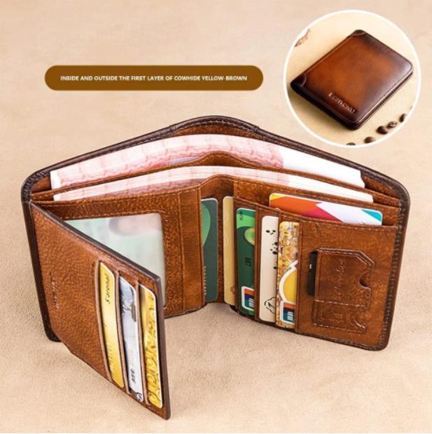 💼 LIMITED TIME 40% OFF! 🛡️ Genuine Leather RFID Blocking Wallet – Waterproof, Slim, Large Capacity 🔐