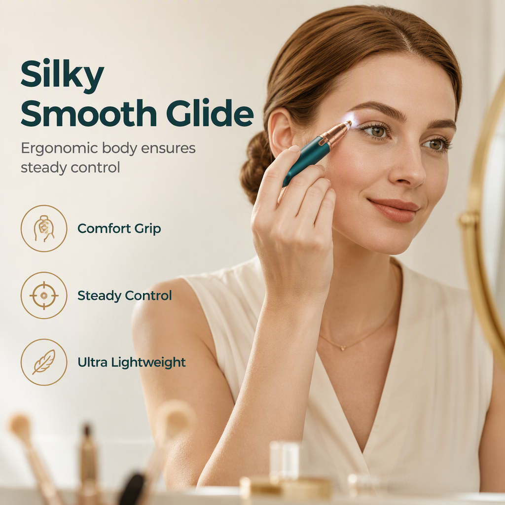 Precision Brow Trimmer Pen – LED Light Electric Eyebrow Shaper For Effortless Grooming