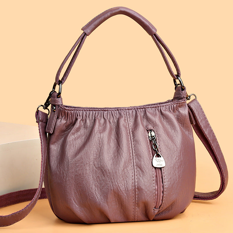 🔥🎁New arrival 50% OFF💥🔥Casual Pleated Bucket Soft Leather Handbag Shoulder Bag