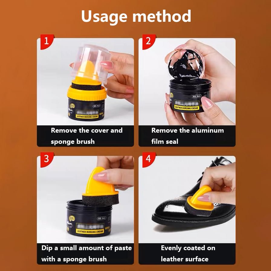 👞 BUY 1 GET 1 FREE! ✨ LEATHER REPAIR CREAM - Restores Color & Repairs Scratches on Shoes, Bags & Furniture, All-in-One Conditioning Polish with Easy Applicator 🧽🛠️