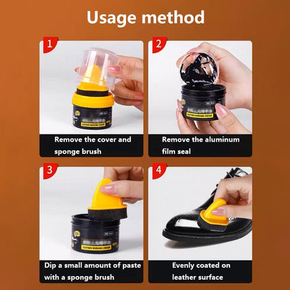 👞 BUY 1 GET 1 FREE! ✨ LEATHER REPAIR CREAM - Restores Color & Repairs Scratches on Shoes, Bags & Furniture, All-in-One Conditioning Polish with Easy Applicator 🧽🛠️