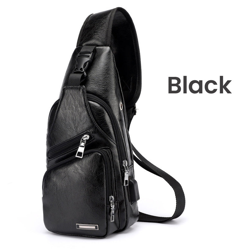 🎉 2026 Sale — Over 49,000 Sold! 😎 Men's Multifunctional High-Quality Leather Chest Bag – Sleek & Adjustable 🎒