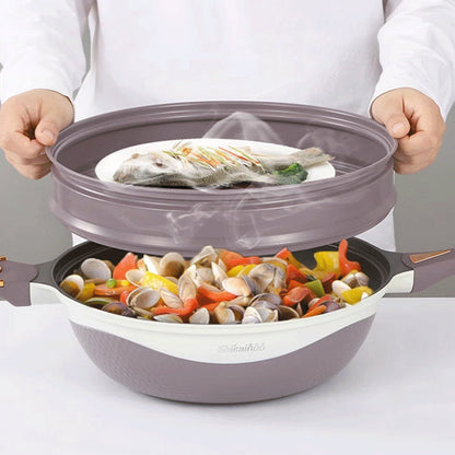 🔥Free Shipping🔥 Non-Stick Pan With Steamer Basket