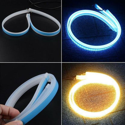 💡 LIMITED‑TIME 50% OFF! ⚡ 2 Pcs Flexible Car LED Flow Signal Light – Waterproof Dual‑Color, Self‑Adhesive 12V Strip ✨