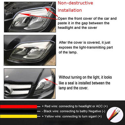 💡 LIMITED‑TIME 50% OFF! ⚡ 2 Pcs Flexible Car LED Flow Signal Light – Waterproof Dual‑Color, Self‑Adhesive 12V Strip ✨