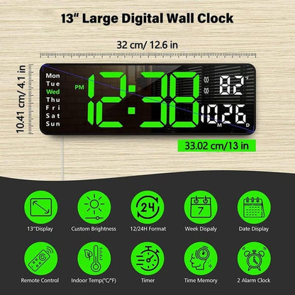 🎉 2026 Sale — Over 31,000 Sold! 💞 16" Large Digital Clock with Temperature, Date, Auto DST, Night Light, Auto Brightness Dimmer