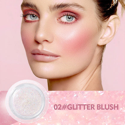 Moisturizing Color Changing Glitter Blush Makeup