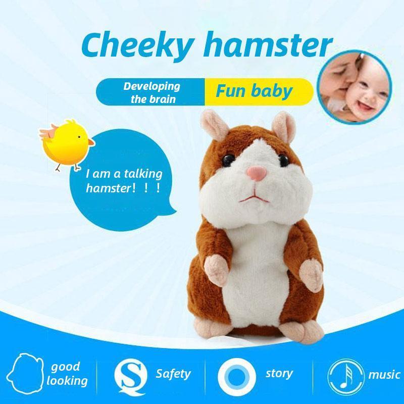 🐹🔥 50% OFF! Talking Hamster Plush – Repeats Whatever You Say, Auto Head-Shaking, Hilarious Fun for Kids & Adults, Soft Interactive Repeat Voice Toy (3×AAA, Batteries Not Included) ✨