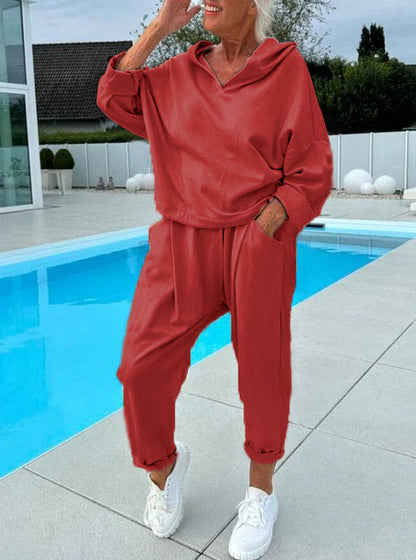 🍂 Limited Time 60% OFF🍂Women's comfytwo-piece hoodie set in plain colours