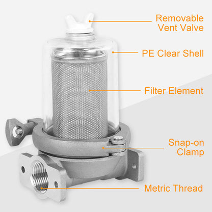 Leak-Proof & Corrosion-Resistant Oil Pump Filter with Clear Shell