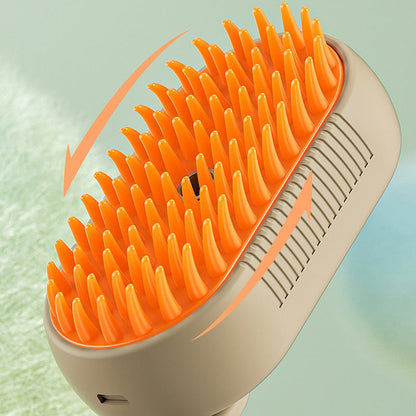 🐾 LIMITED-TIME 50% OFF! ✨ Pet Grooming Spray Brush – 3-in-1 Massage, One-Touch Mist, Rotating Handle 🧡
