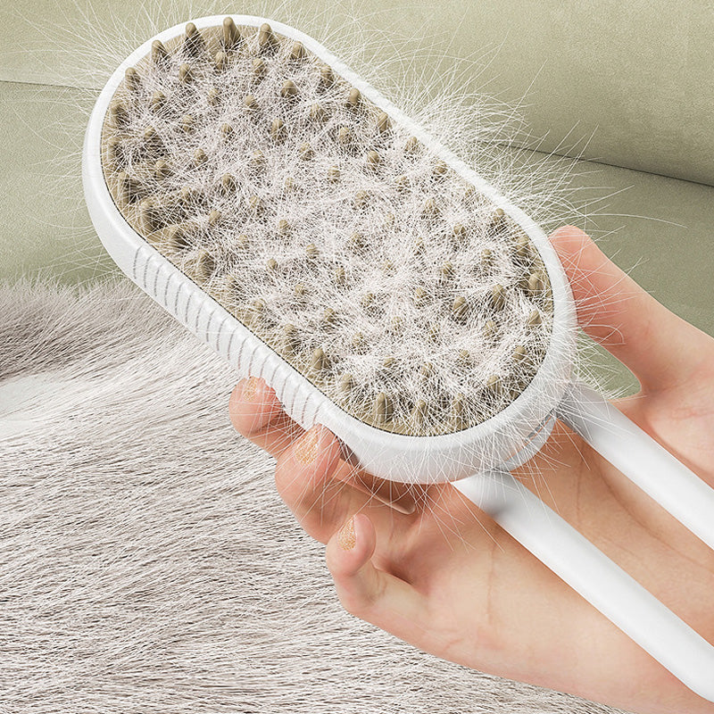 🐾 LIMITED-TIME 50% OFF! ✨ Pet Grooming Spray Brush – 3-in-1 Massage, One-Touch Mist, Rotating Handle 🧡