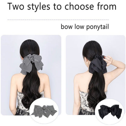 🔥Christmas Early Sale 80% off🎄🎁Bow Grab Clip Long Curly Hair Fake Braid