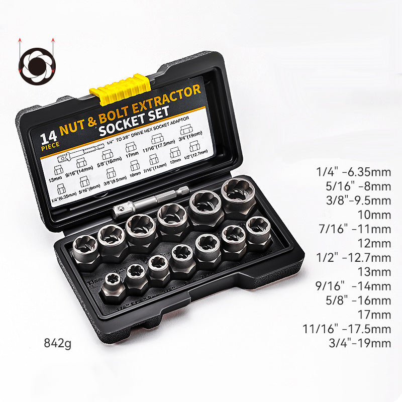 🔧 LIMITED-TIME 50% OFF! ⚙️ Damaged Screw & Bolt Extractor Set – 14-Piece, Chrome Moly Steel, No Drilling 🔩