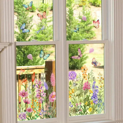 📢📢50% OFF!!⏰Colorful Floral Bouquet Window Sticker🖼️(Cut to size freely)