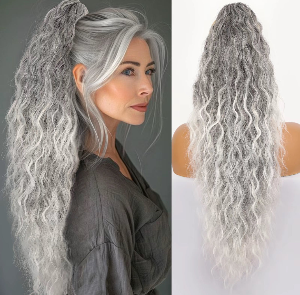 🔥Last Day Sale 50% OFF⏰💥Curly Wavy Frizzy Hair Extension with Ponytail🎁