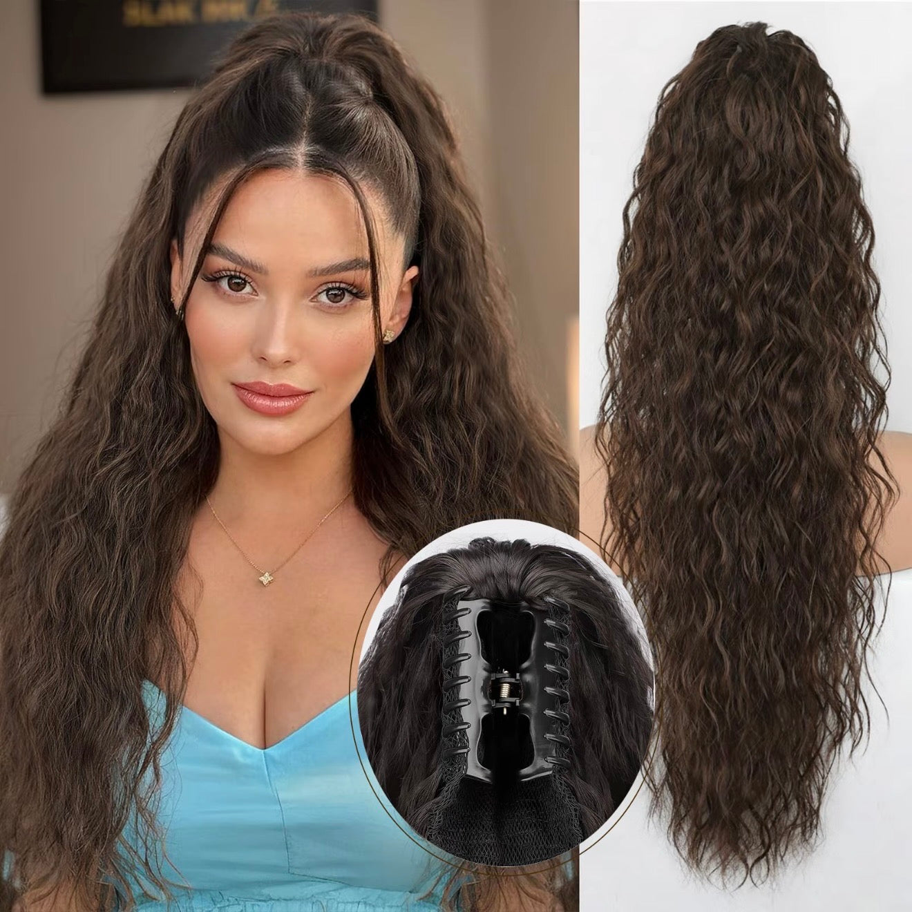 🔥Last Day Sale 50% OFF⏰💥Curly Wavy Frizzy Hair Extension with Ponytail🎁