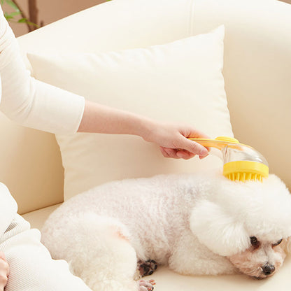🐾 Buy 1 Get 1 Free! 🌿 Pet Bath Brush – Long Handle, Shampoo Dispenser, 2 Bristle Types, Easy Grip 🧴