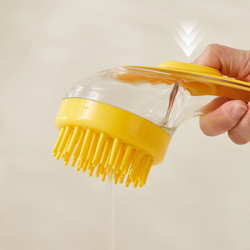 🐾 Buy 1 Get 1 Free! 🌿 Pet Bath Brush – Long Handle, Shampoo Dispenser, 2 Bristle Types, Easy Grip 🧴