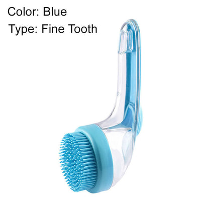 🐾 Buy 1 Get 1 Free! 🌿 Pet Bath Brush – Long Handle, Shampoo Dispenser, 2 Bristle Types, Easy Grip 🧴