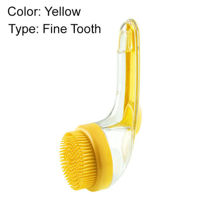 🐾 Buy 1 Get 1 Free! 🌿 Pet Bath Brush – Long Handle, Shampoo Dispenser, 2 Bristle Types, Easy Grip 🧴