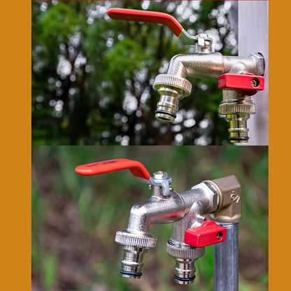 🔥Last Day 50% OFF🔥Universal Stainless Steel Double Outlet Garden Water Faucet