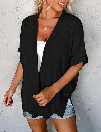 📢📢44% OFF !! ⏰2026 New Stylish Flowy Short Sleeve Cardigan