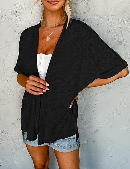 📢📢44% OFF !! ⏰2026 New Stylish Flowy Short Sleeve Cardigan