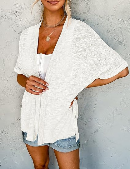 📢📢44% OFF !! ⏰2026 New Stylish Flowy Short Sleeve Cardigan