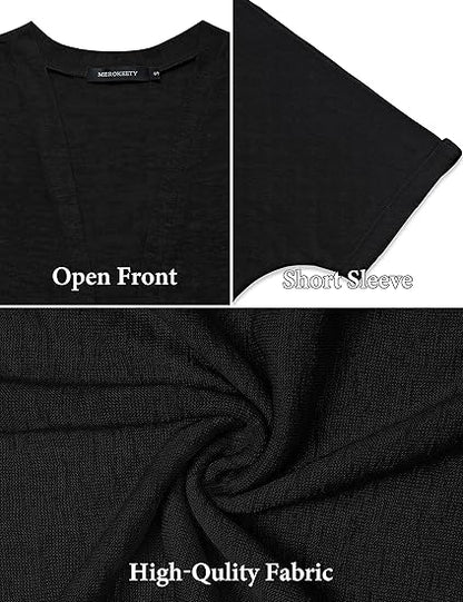 📢📢44% OFF !! ⏰2026 New Stylish Flowy Short Sleeve Cardigan