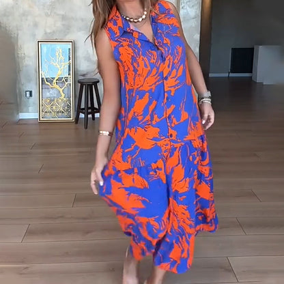 💕Hot Sale 50% OFF💕Women’s Fashion Print Sleeveless Maxi Dress👗