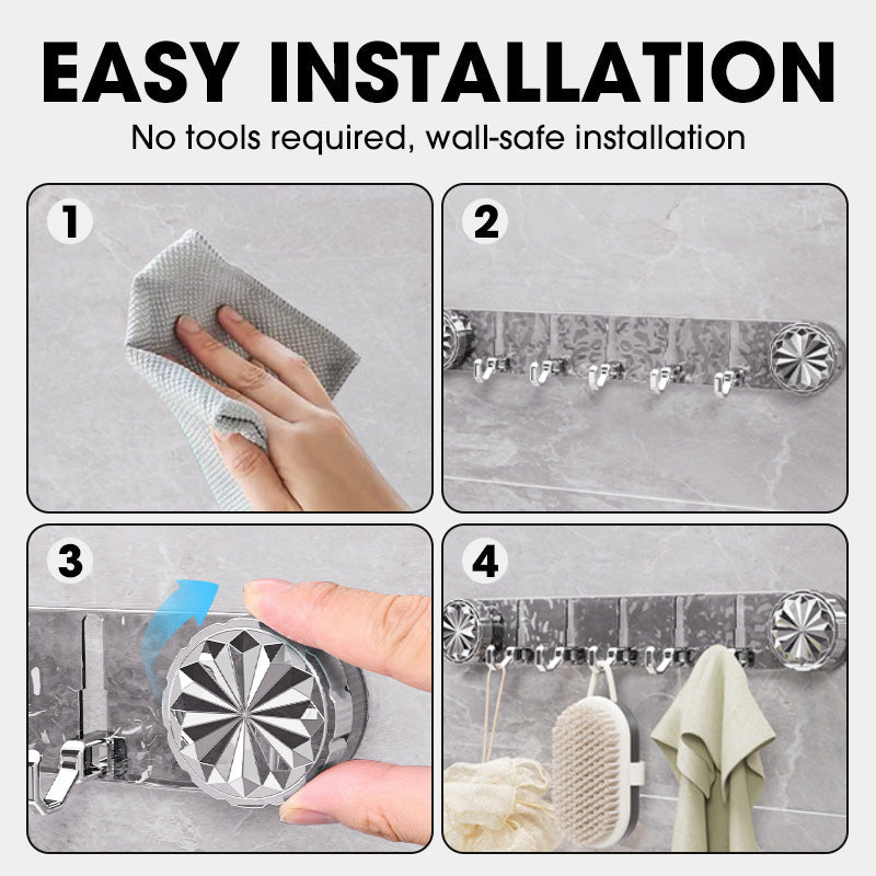 🪝 BUY 2 GET 1 FREE! 🛠️ Stylish Wall Hook Organizer – Space Saving, Rust Proof & Easy Install ✨
