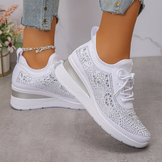 👟 60% OFF NOW! 💎 Rhinestones-Embellished Breathable Mesh Sneakers – Sparkle Design, Airy Comfort & Grippy Soles ✨