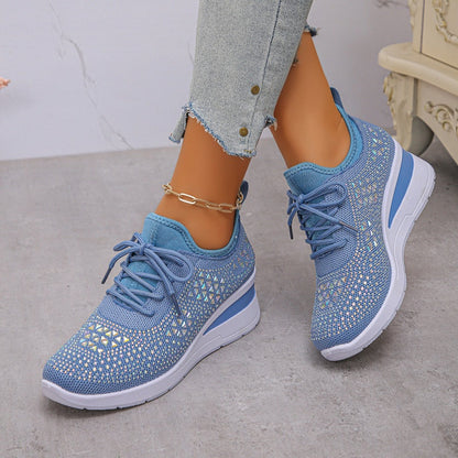 👟 60% OFF NOW! 💎 Rhinestones-Embellished Breathable Mesh Sneakers – Sparkle Design, Airy Comfort & Grippy Soles ✨