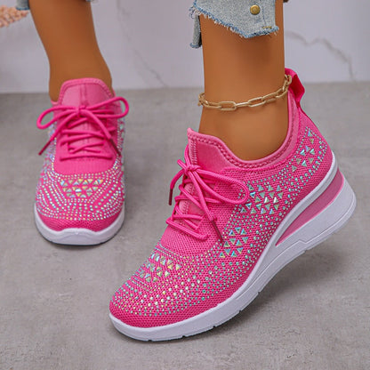 👟 60% OFF NOW! 💎 Rhinestones-Embellished Breathable Mesh Sneakers – Sparkle Design, Airy Comfort & Grippy Soles ✨
