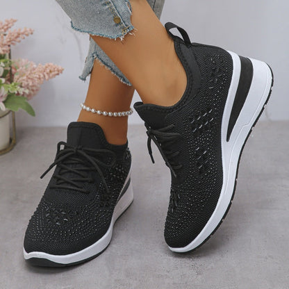 👟 60% OFF NOW! 💎 Rhinestones-Embellished Breathable Mesh Sneakers – Sparkle Design, Airy Comfort & Grippy Soles ✨