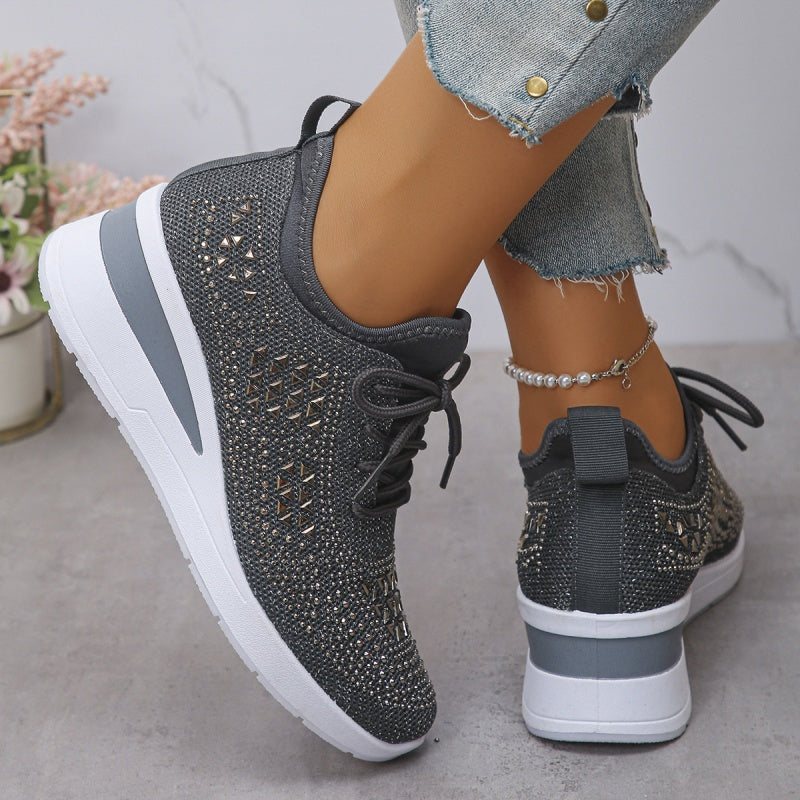 👟 60% OFF NOW! 💎 Rhinestones-Embellished Breathable Mesh Sneakers – Sparkle Design, Airy Comfort & Grippy Soles ✨
