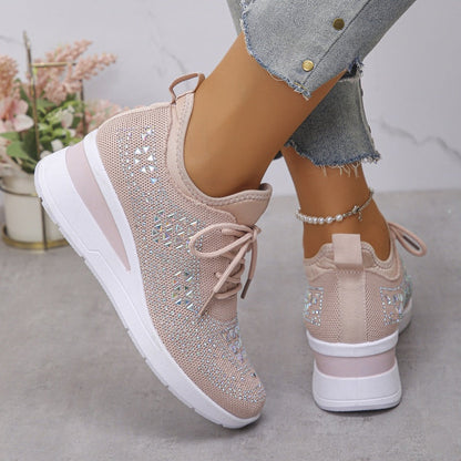 👟 60% OFF NOW! 💎 Rhinestones-Embellished Breathable Mesh Sneakers – Sparkle Design, Airy Comfort & Grippy Soles ✨