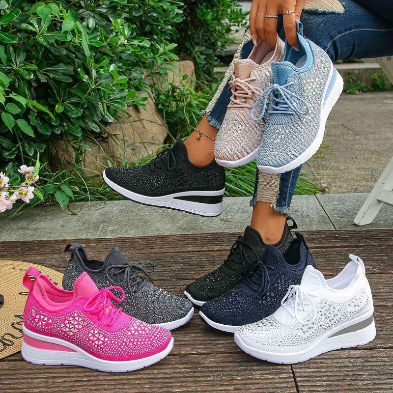 👟 60% OFF NOW! 💎 Rhinestones-Embellished Breathable Mesh Sneakers – Sparkle Design, Airy Comfort & Grippy Soles ✨