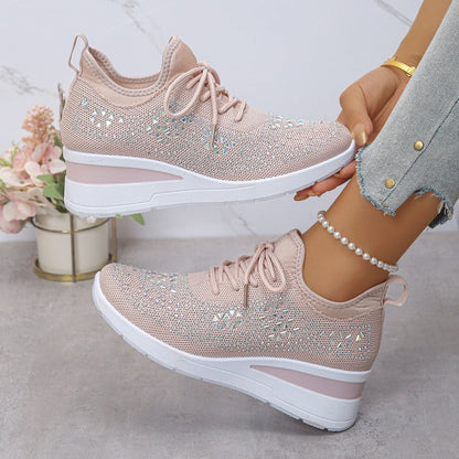 👟 60% OFF NOW! 💎 Rhinestones-Embellished Breathable Mesh Sneakers – Sparkle Design, Airy Comfort & Grippy Soles ✨