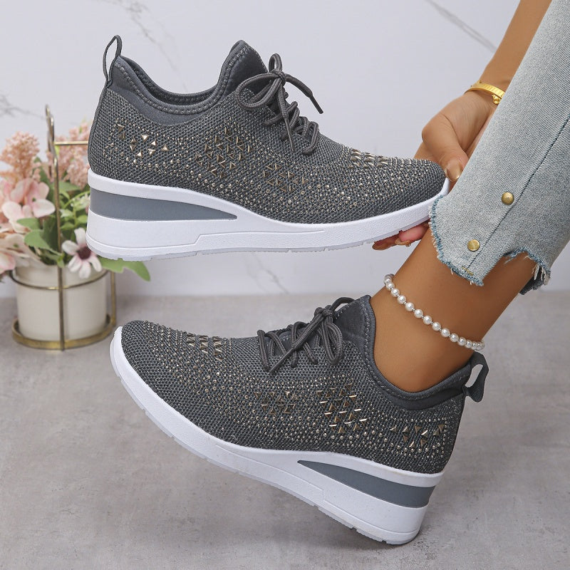 👟 60% OFF NOW! 💎 Rhinestones-Embellished Breathable Mesh Sneakers – Sparkle Design, Airy Comfort & Grippy Soles ✨