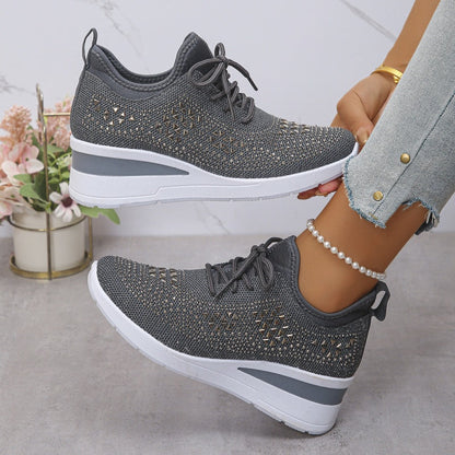 👟 60% OFF NOW! 💎 Rhinestones-Embellished Breathable Mesh Sneakers – Sparkle Design, Airy Comfort & Grippy Soles ✨