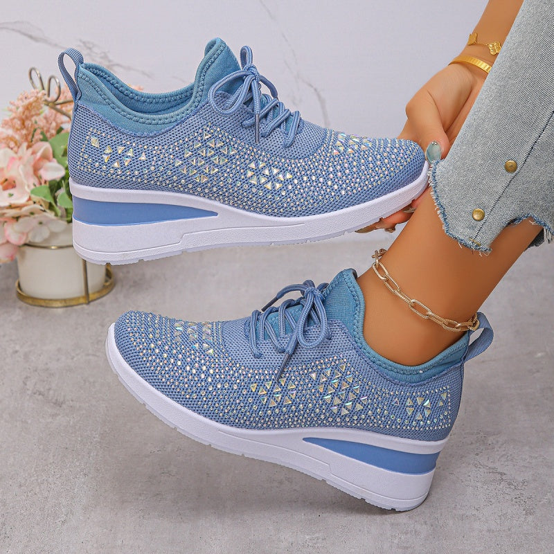 👟 60% OFF NOW! 💎 Rhinestones-Embellished Breathable Mesh Sneakers – Sparkle Design, Airy Comfort & Grippy Soles ✨