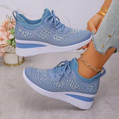 👟 60% OFF NOW! 💎 Rhinestones-Embellished Breathable Mesh Sneakers – Sparkle Design, Airy Comfort & Grippy Soles ✨