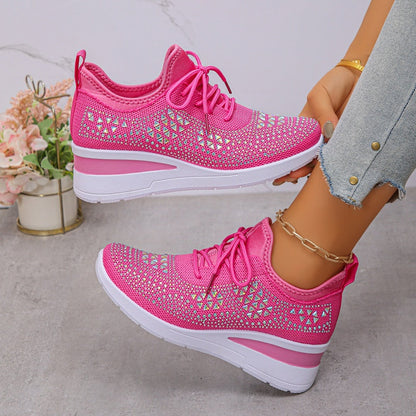 👟 60% OFF NOW! 💎 Rhinestones-Embellished Breathable Mesh Sneakers – Sparkle Design, Airy Comfort & Grippy Soles ✨