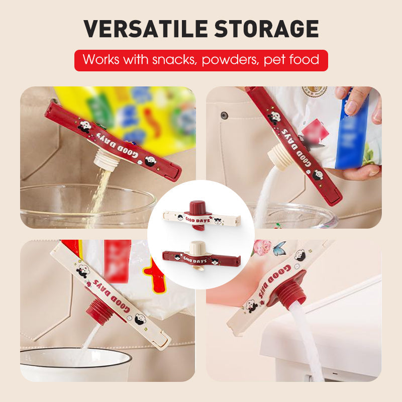 🛍️ Kitchen Sealing Clip — Moisture-Proof, Double Serration, Smooth Pouring