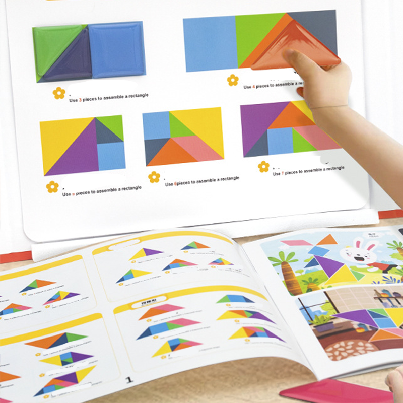 🌟Enhancing children's thinking skills-Children's Magnetic Tangram Puzzle Set-🎁The Best Gift