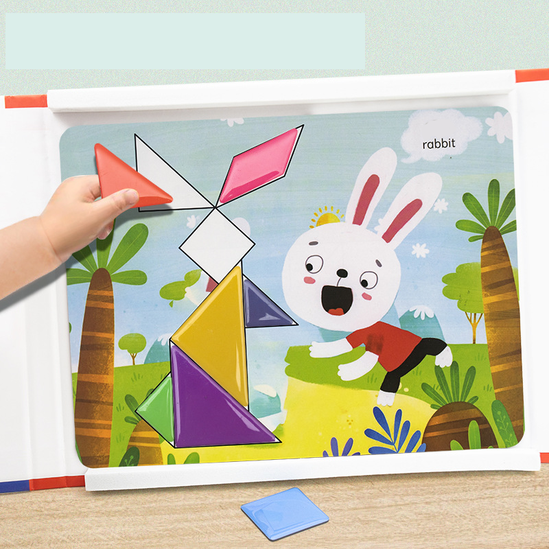 🌟Enhancing children's thinking skills-Children's Magnetic Tangram Puzzle Set-🎁The Best Gift